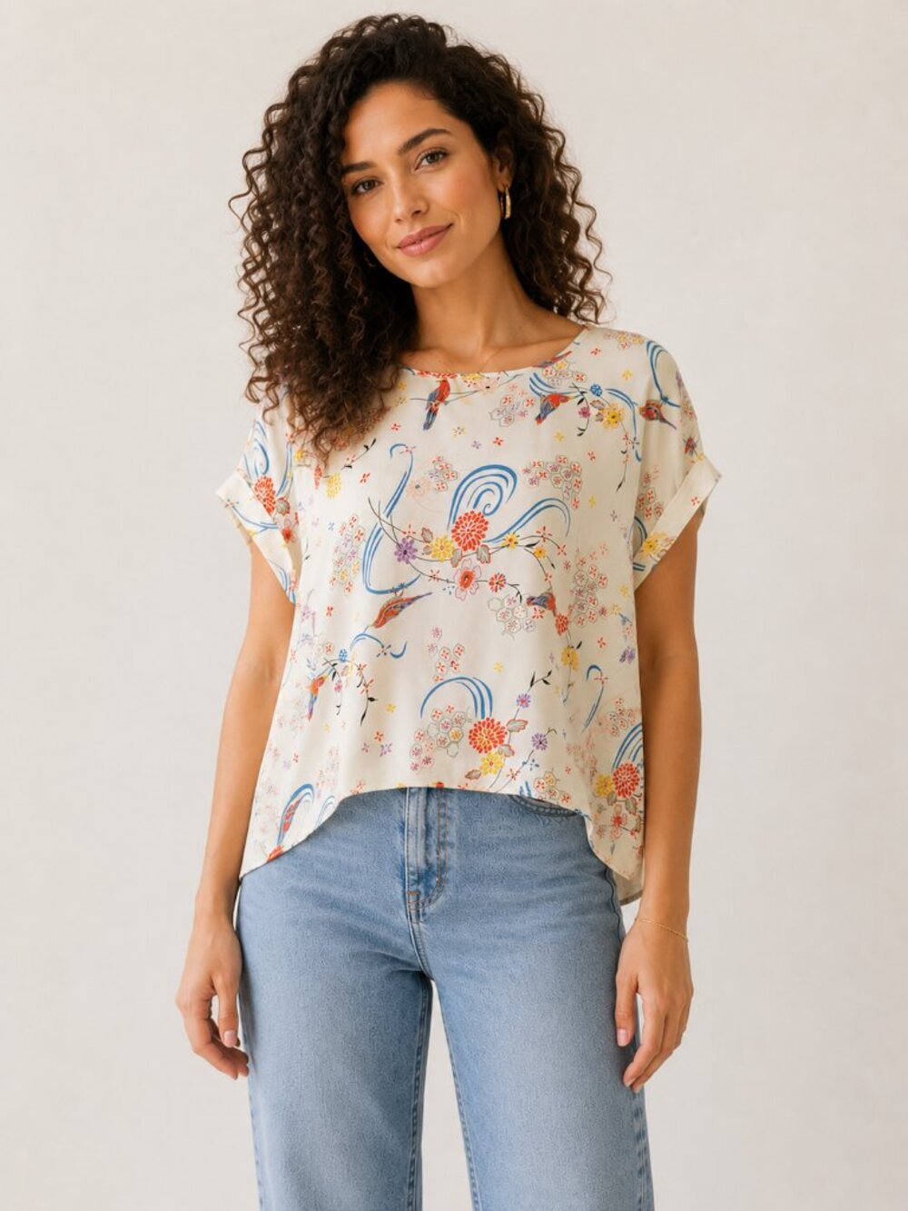 Willow + Clay Feminine Floral Print Blouse | Labeled XS but Fits Like a SMALL